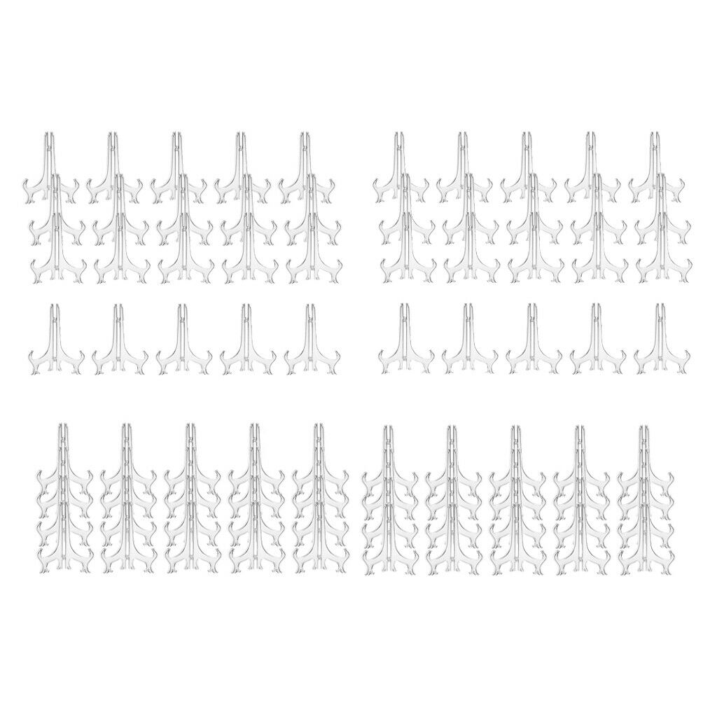 80x Plastic Decorative Plate Holder Picture Frame Stand Easel Display Stand 3"