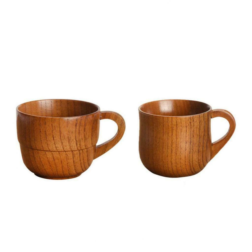 2pcs Wooden Tea Cup Wine Mug Coffee Mug Drinking Cup Camping Mug Tea Cup,