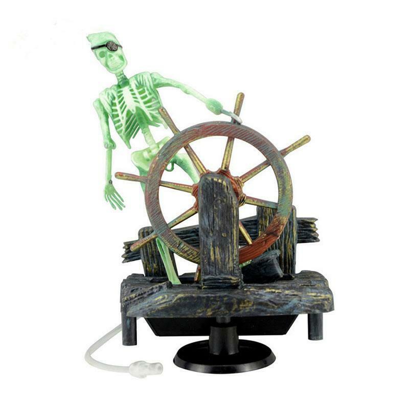 Action-Aquarium Ornament Skeleton Pirate Captain Fish Tank Decoration Landscape