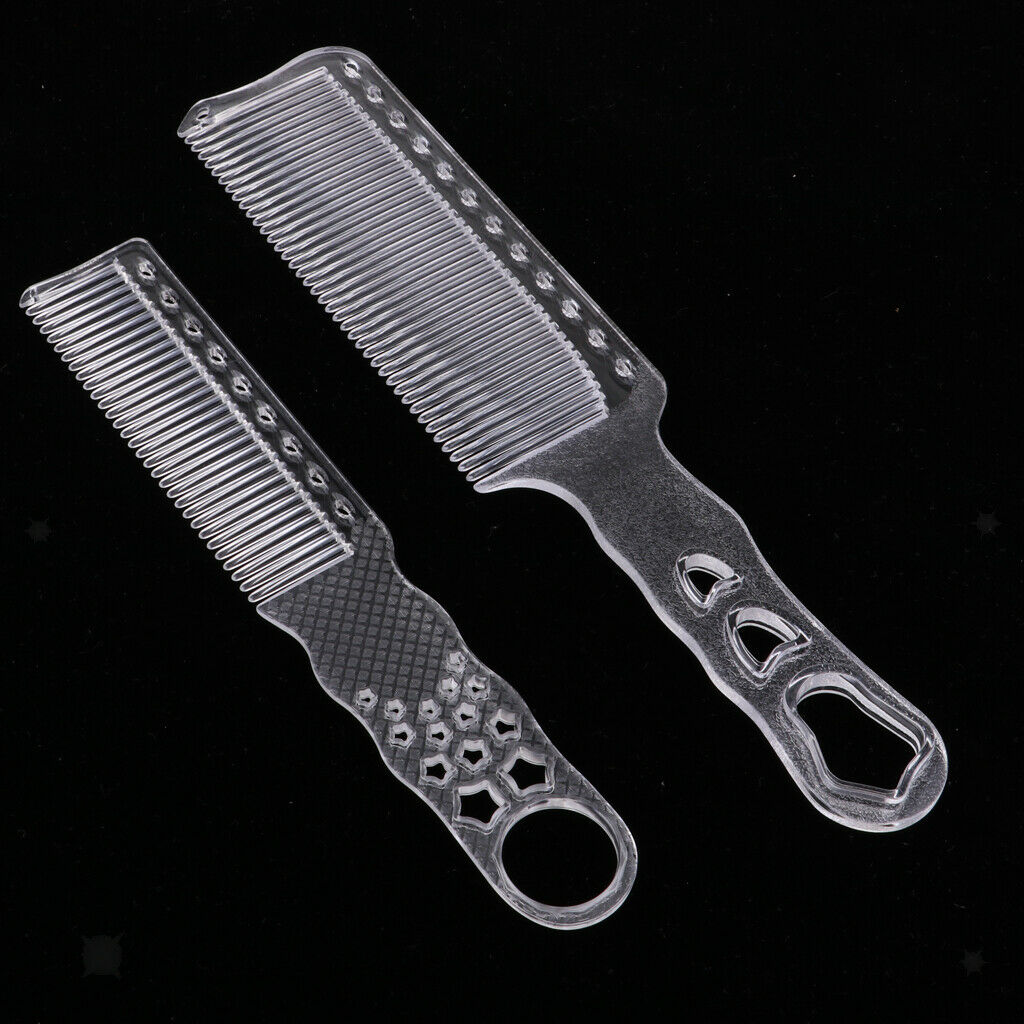 Professional Flat Top Styling Comb Clear Plastic Clipper Fine Tooth Comb