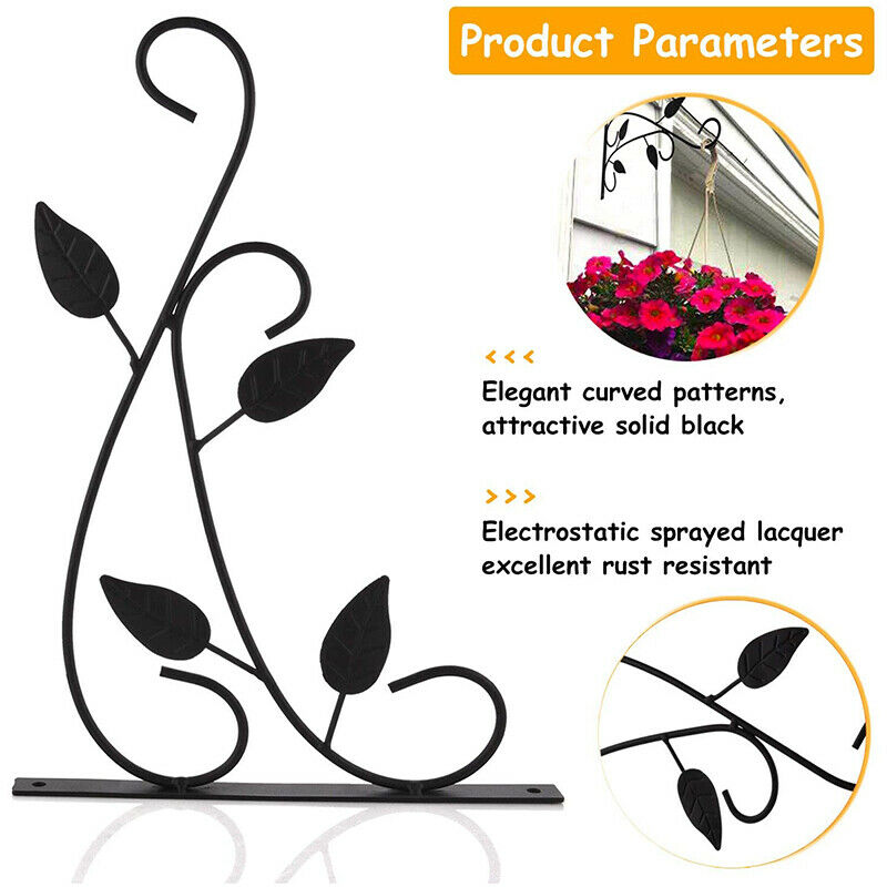 2 Pieces of Wall-Mounted Bracket Hook Wall-Mounted Plant Bracket Garden BalcR3L5