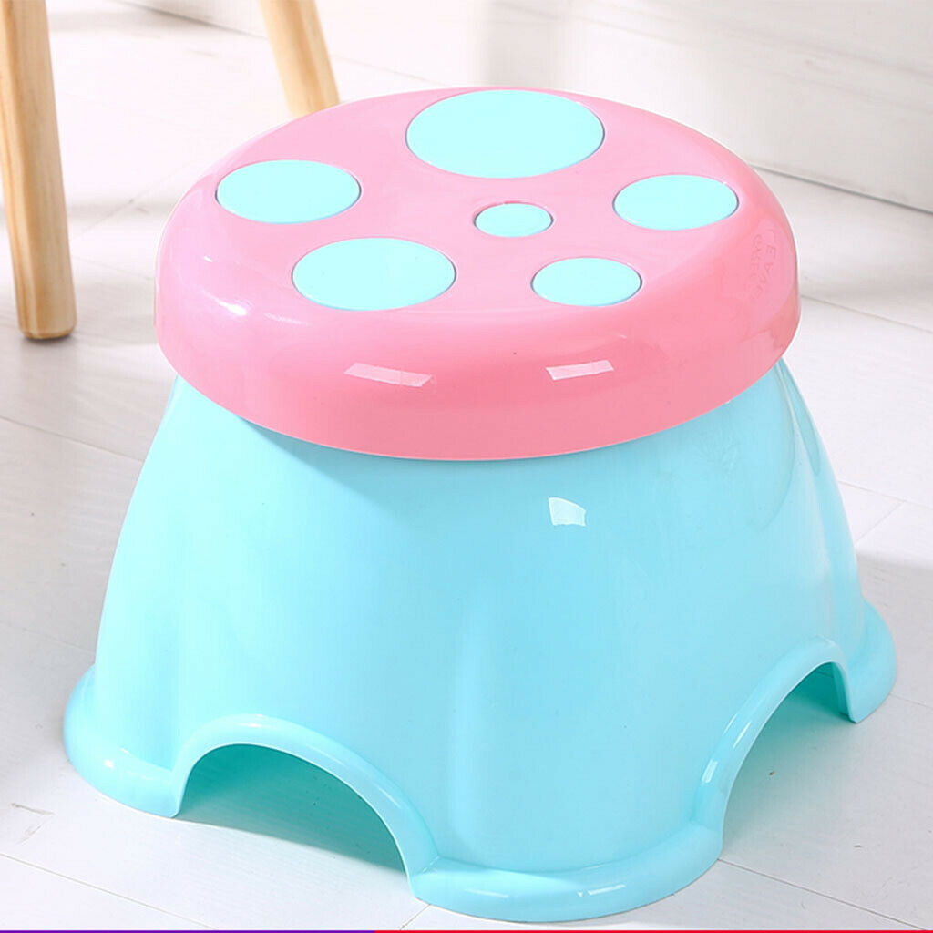 2pcs/Set Pink/Coffee Non-Slip Portable Kids Stackable Footstool for Bedroom