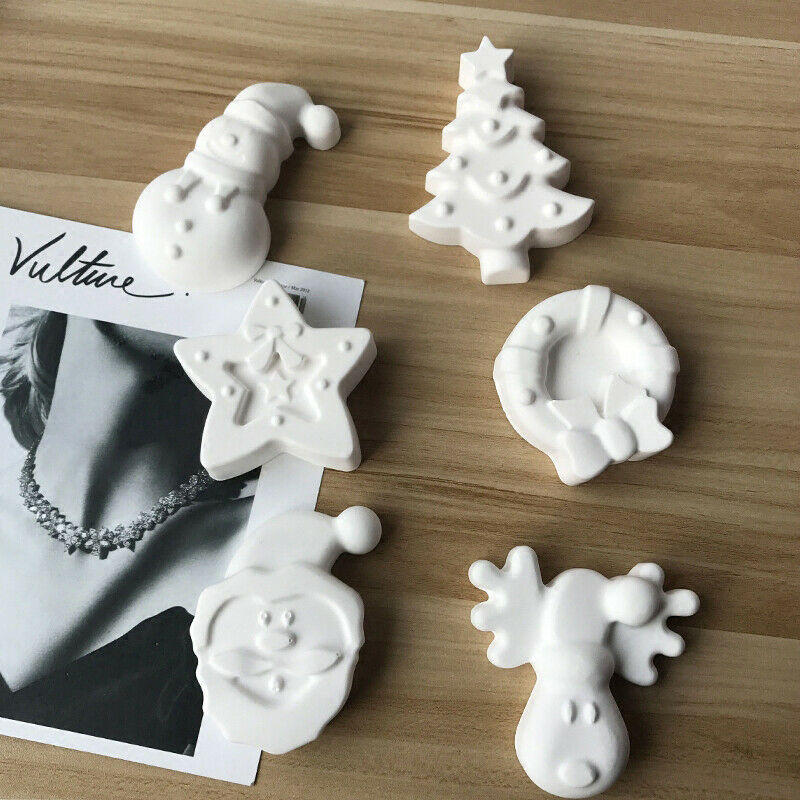 Silicone Mold Series Cake Mould Snowman Santa Handmade Soap Molds Wax MouldBDAU
