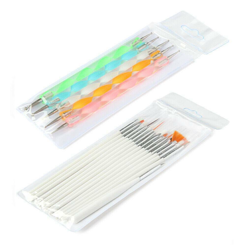 20* Nail Art Gel Design Pen Painting Polish Brush Dotting Drawing Tools Set LOT