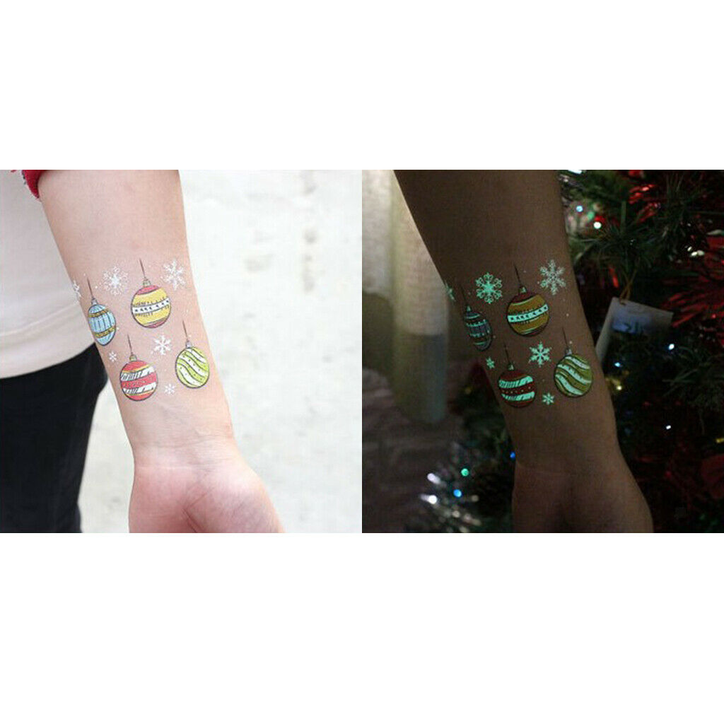5 Pieces Tattoos Body Art Water Stickers Christmas Tree Santa Elk Decals
