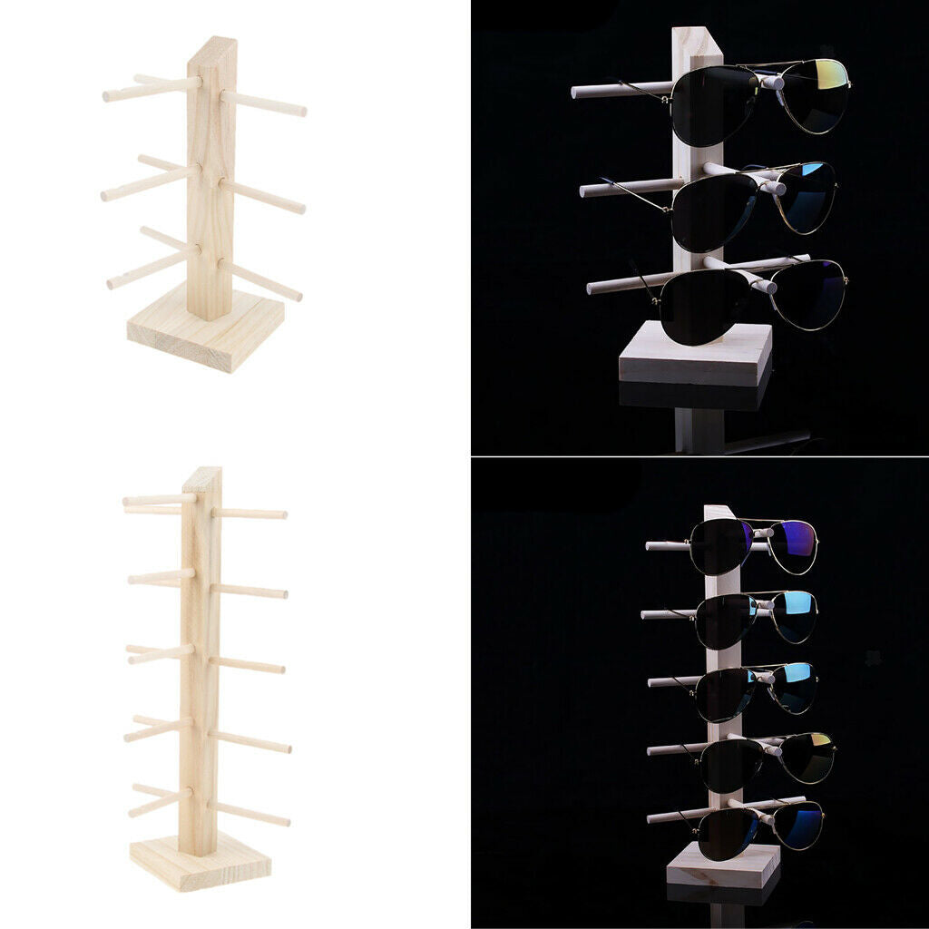 2X Wooden Glasses Display Rack Case Sunglass Organizer Shelf for Glasses Store