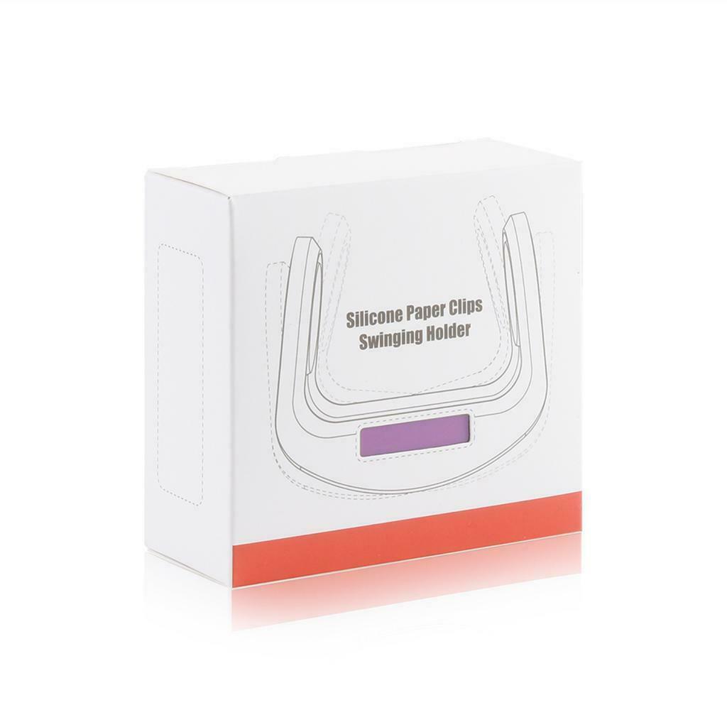 Magnetic Silicone Paper Clip Swinging Holder Office Desk Organizer Purple
