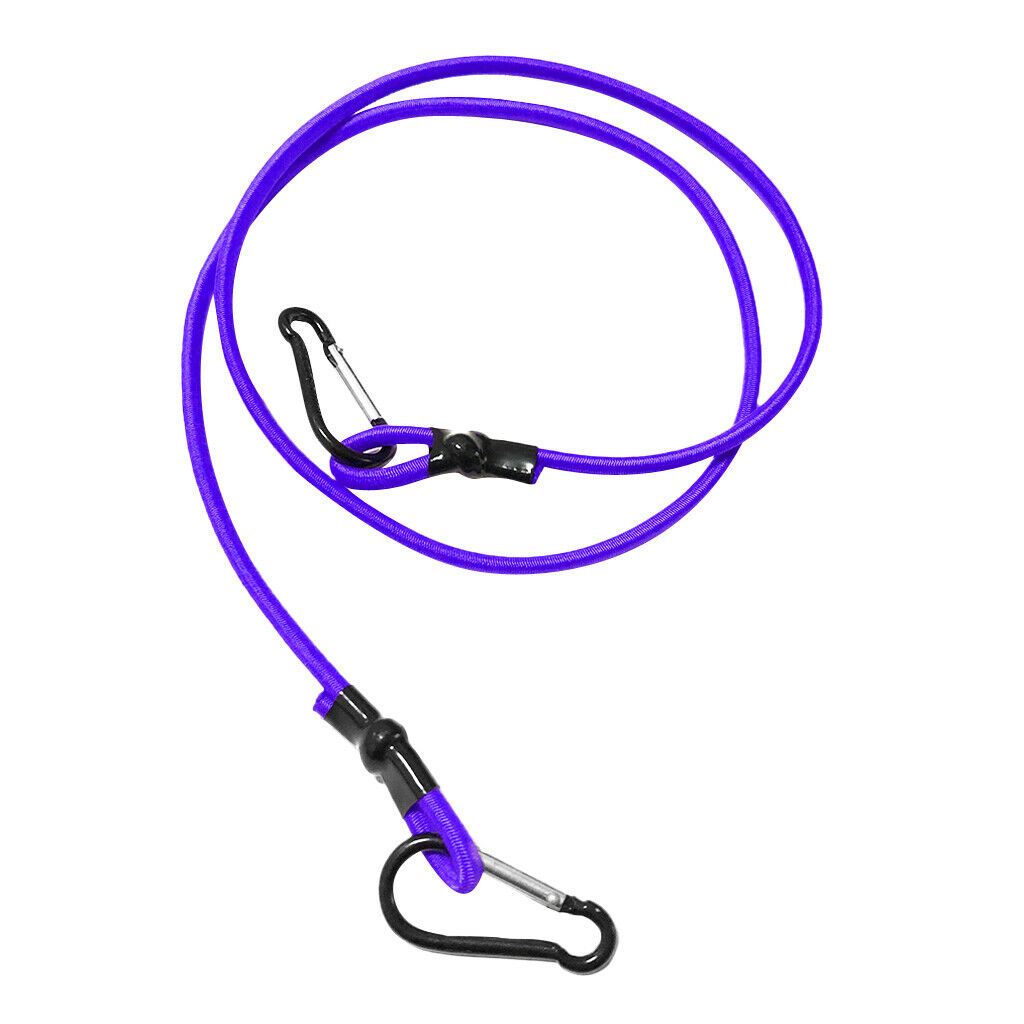 3ft Kayak Canoe Tow Line Lanyard with Carabiner Clips Purple