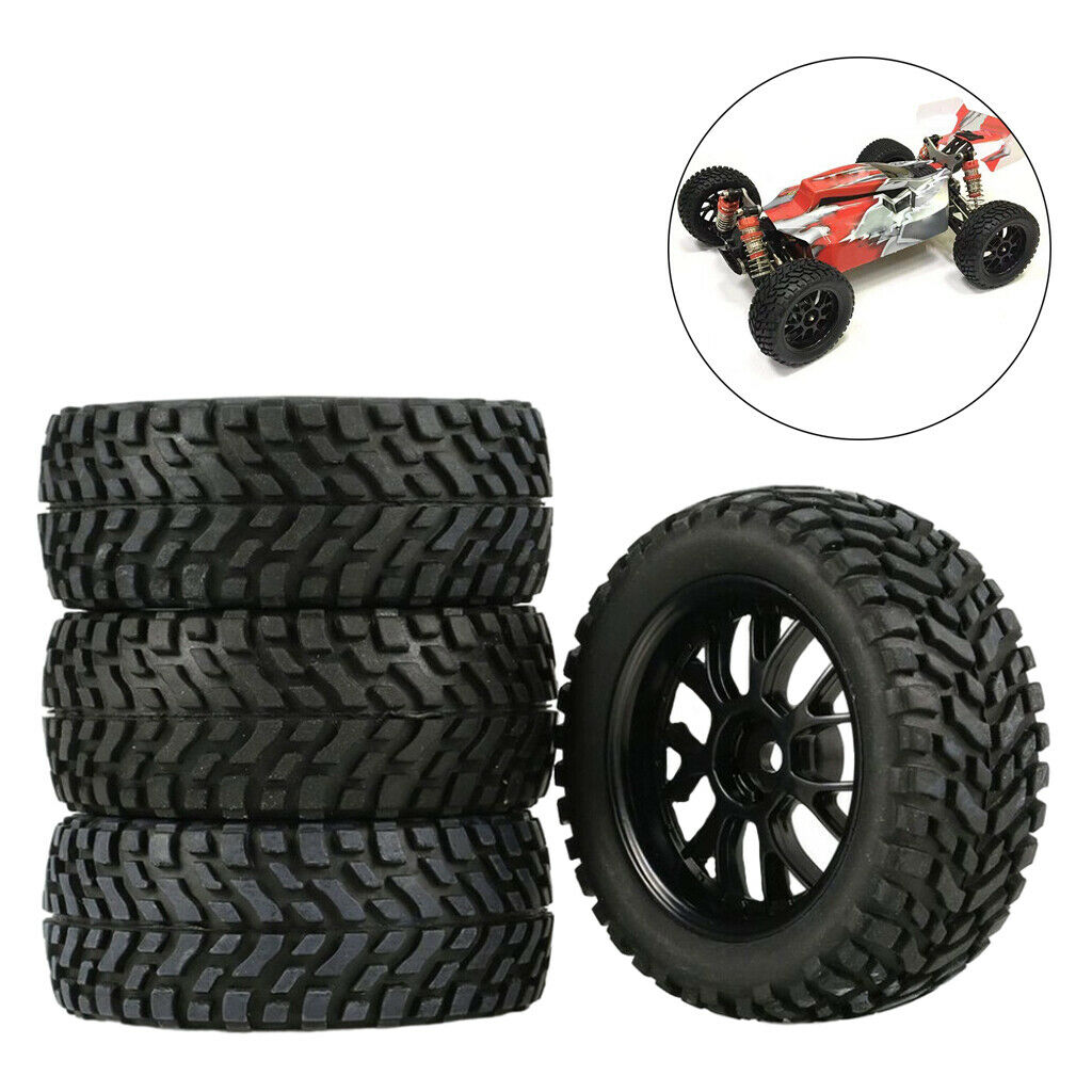 RC Front Rear Tires & Wheels for Wltoys 144001 Buggy Parts Replacement