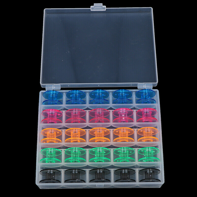 25Pcs/Set Empty Bobbins Sewing Machine Spools Storage Box for Sewing Mach.l8