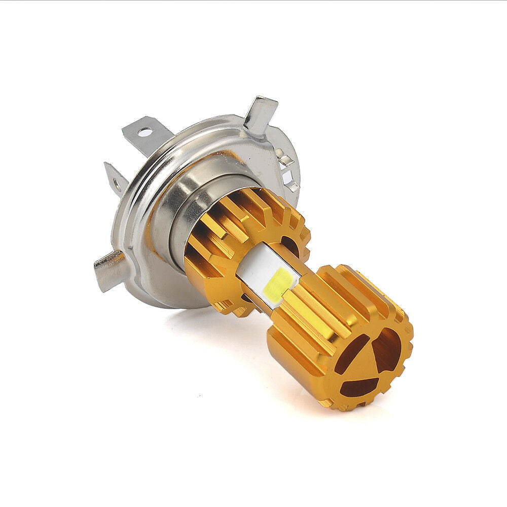 1x H4 18W 3 COB LED Chip Motorcycle Headlight Bulb 2000LM 6000K Hi/Lo Beam Light