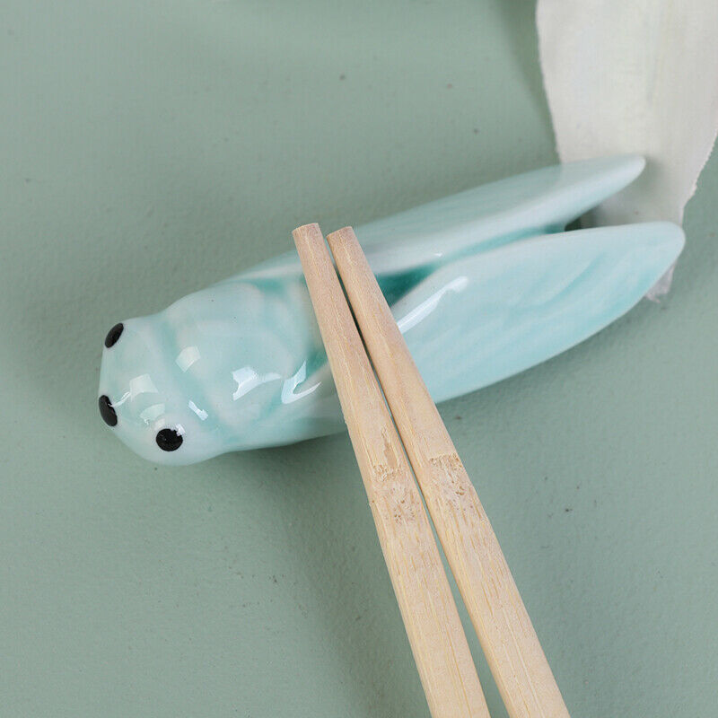 Chopstick Rack Ceramic Tableware Handicraft Cicada Chopsticks Rack Spoon .l8