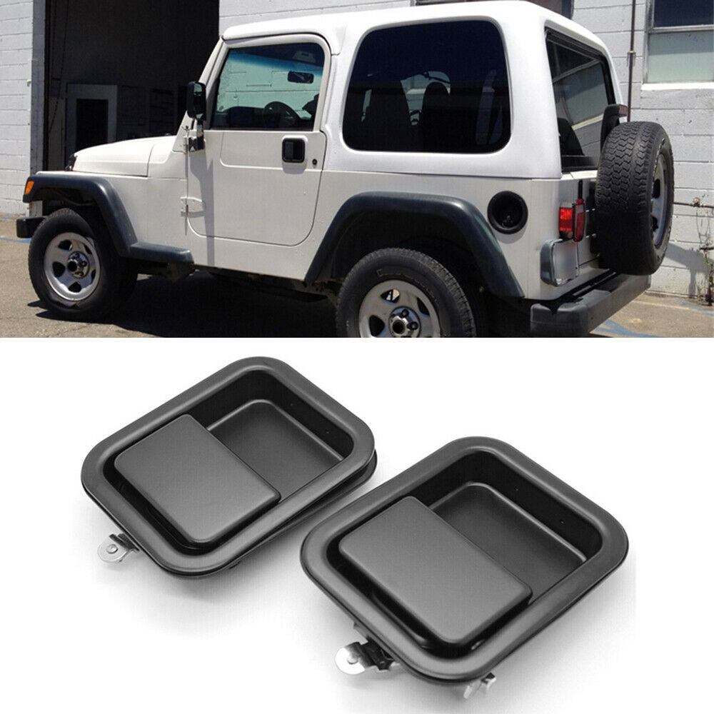 For 1987-1995 Jeep Wrangler YJ 1997-2006 TJ Door Exterior Outside Handle A Pair