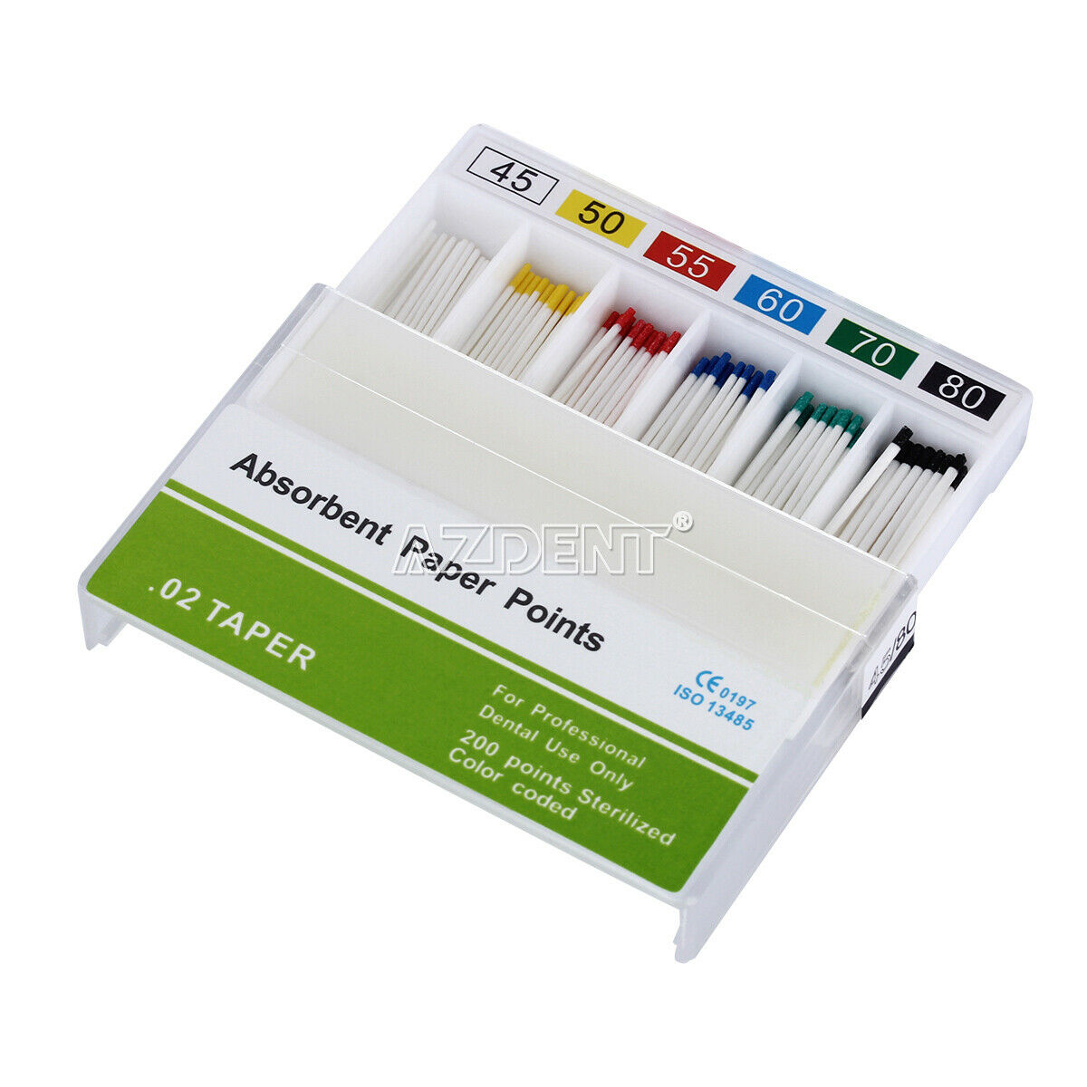 50 Packs Dental Absorbent Paper Points PP 0.02 45-80# Taper 0.02 Root Endodontic