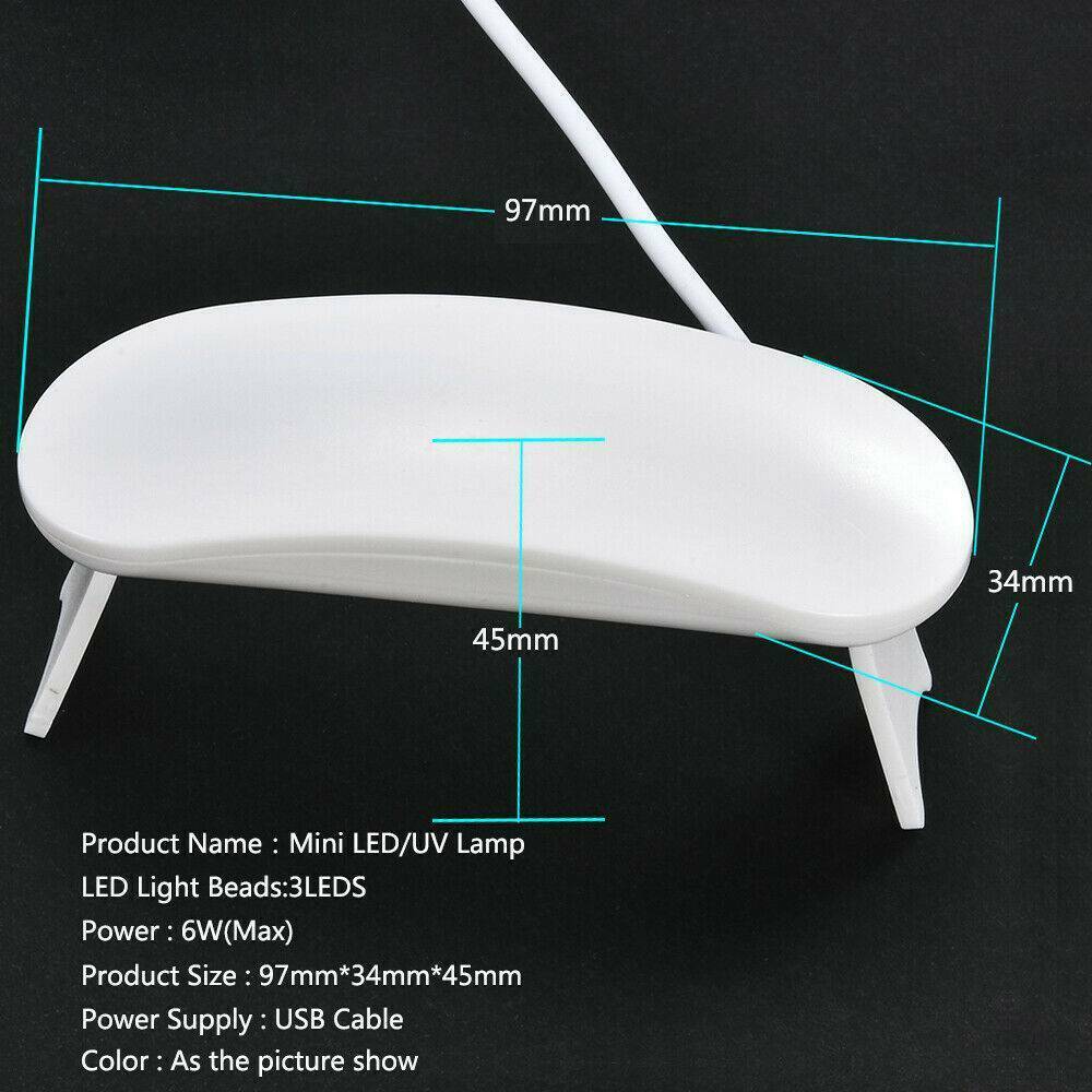 6W Nails Lamp LED Light Portable Mini UV 3-LED Lamp Nail Dryer Gel Nail Art Tool