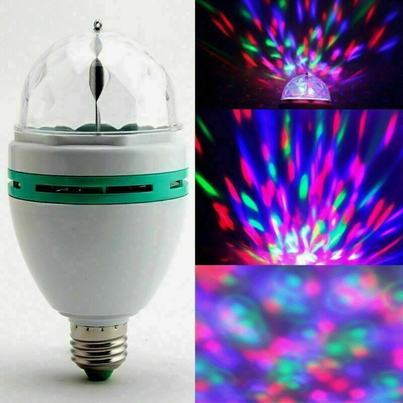 Clearance E27 RGB Led Crystal Magic Stage Light Rotating Party DJ Bar Bulb 220V