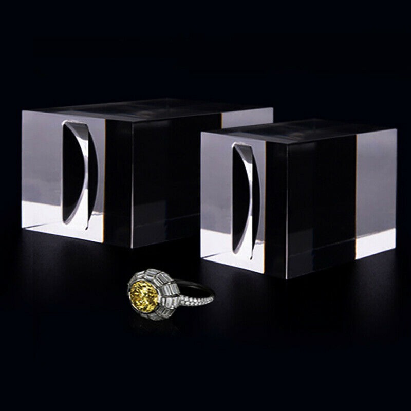 Clear Acrylic Square Jewelry Holder Photography Props Rings Display Stand R Lt