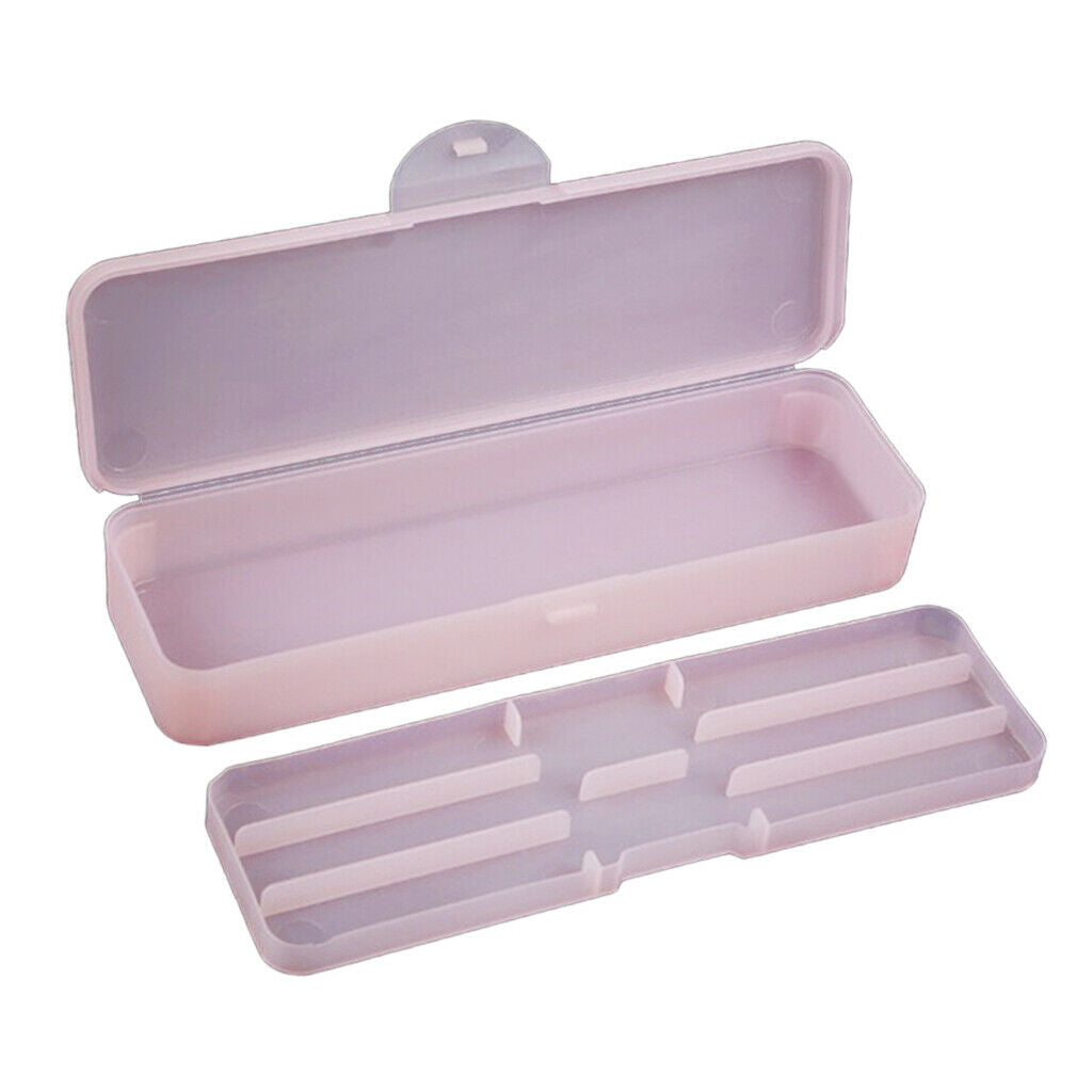 Two Layer Storage Box Nail File Dotting Drawing Brush Container Case Pink