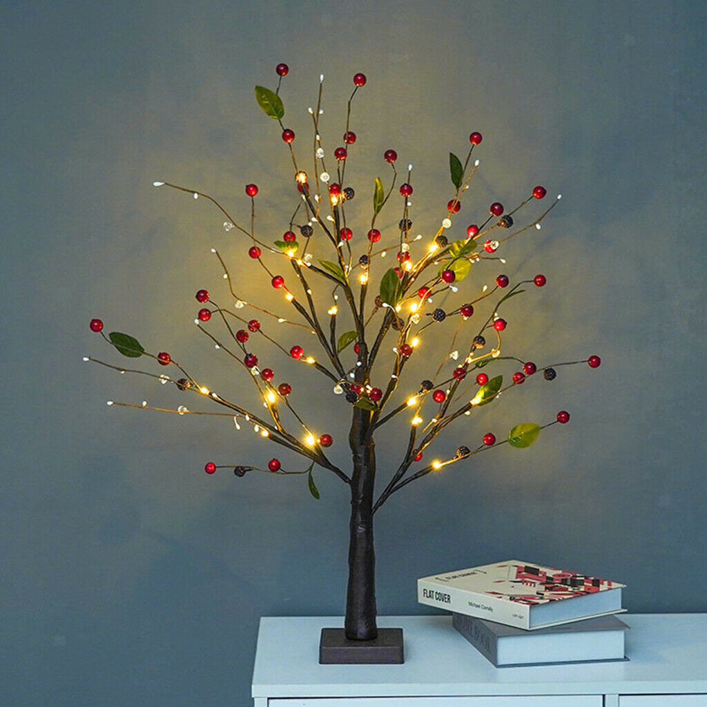 24 LED Bonsai Tree Light Desk Lamp Home Bedroom Festival Holiday Party Decor