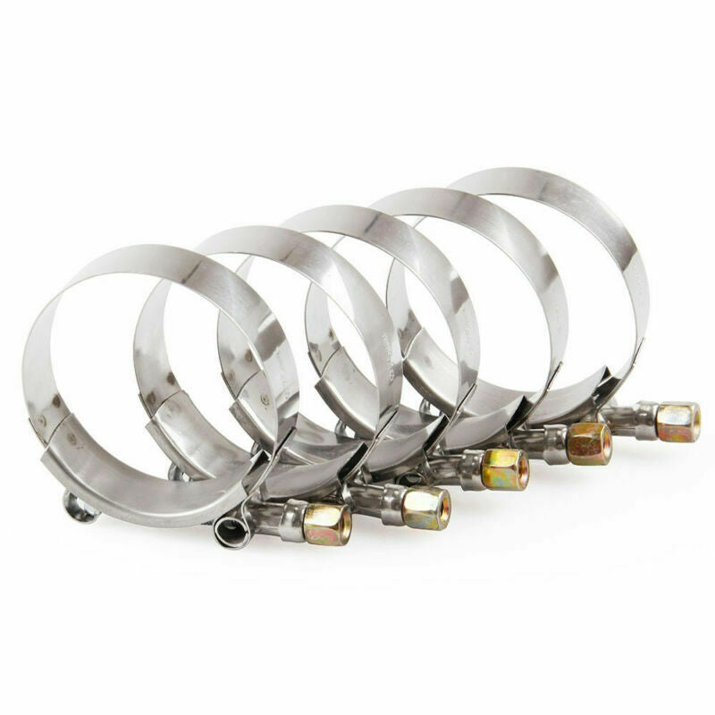 10 Pcs Stainless Steel 2.5" inch Silicone Turbo Pipe Hose Coupler T-bolt Clamps