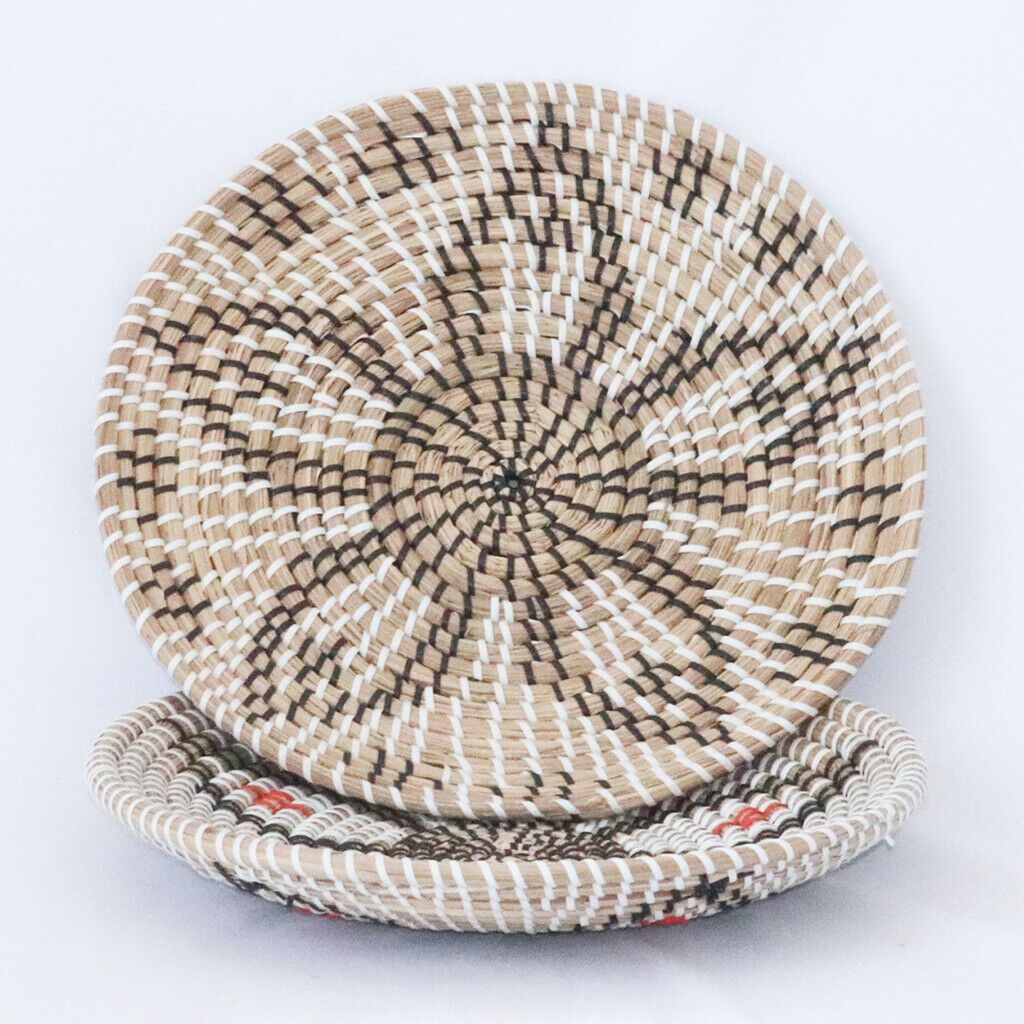 Wicker Wall Basket Decor Rattan Decor Round Serving Platter for Home Decor