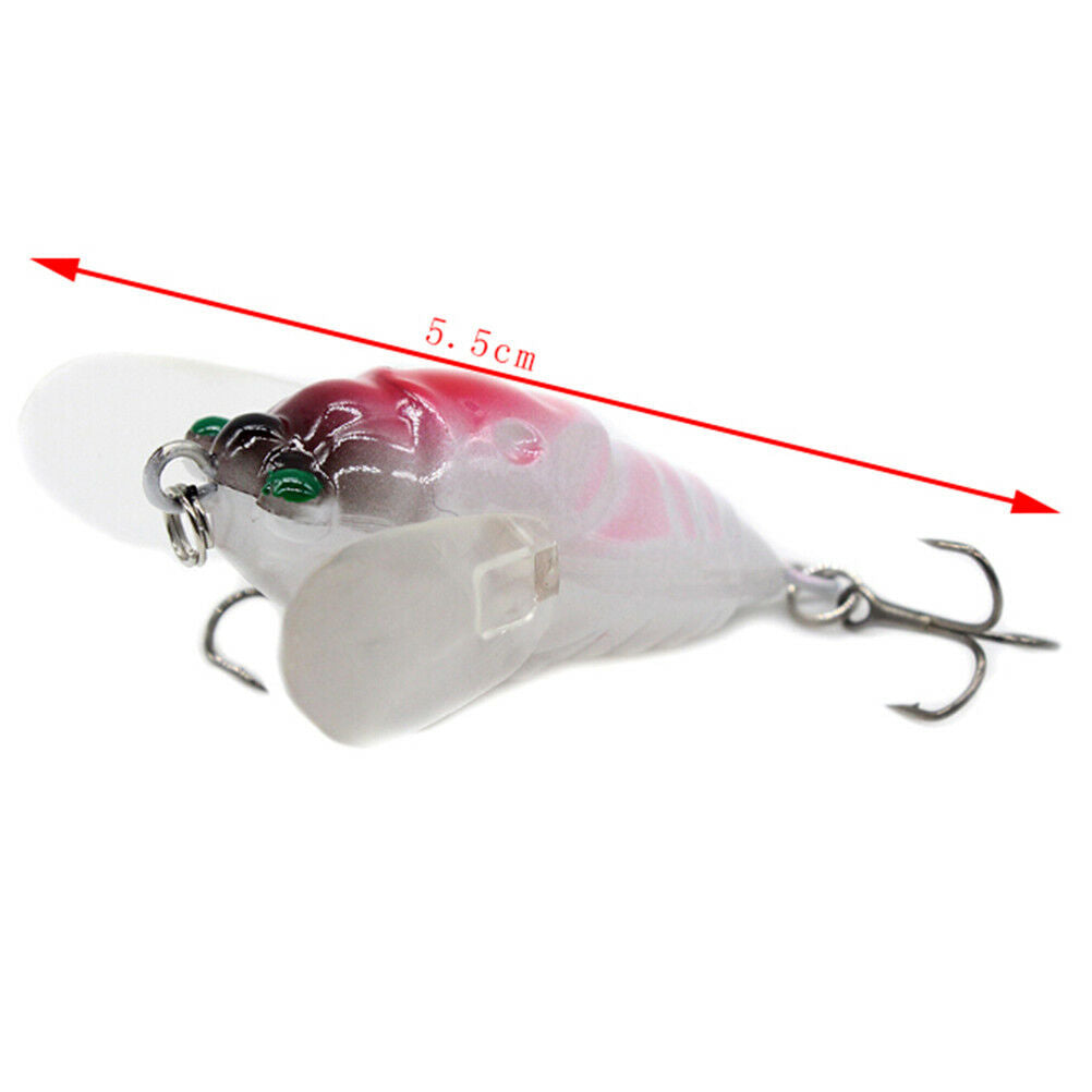 1Pc Cicada Bass Insect Fishing Lures 4Cm Crank Bait Floating Tackl.l8