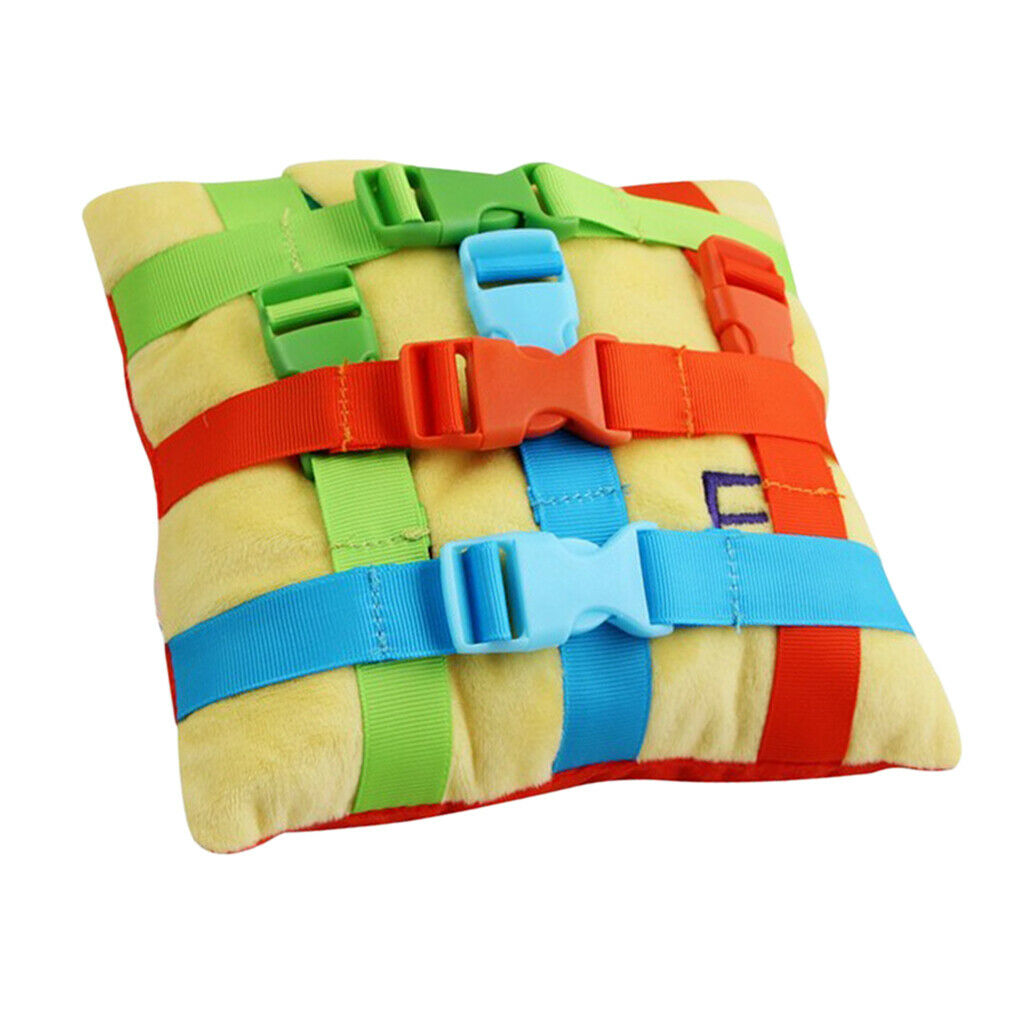 Kids Baby Sqaure Cushion with 6pcs Buckle Learning Life Skills for Toddlers
