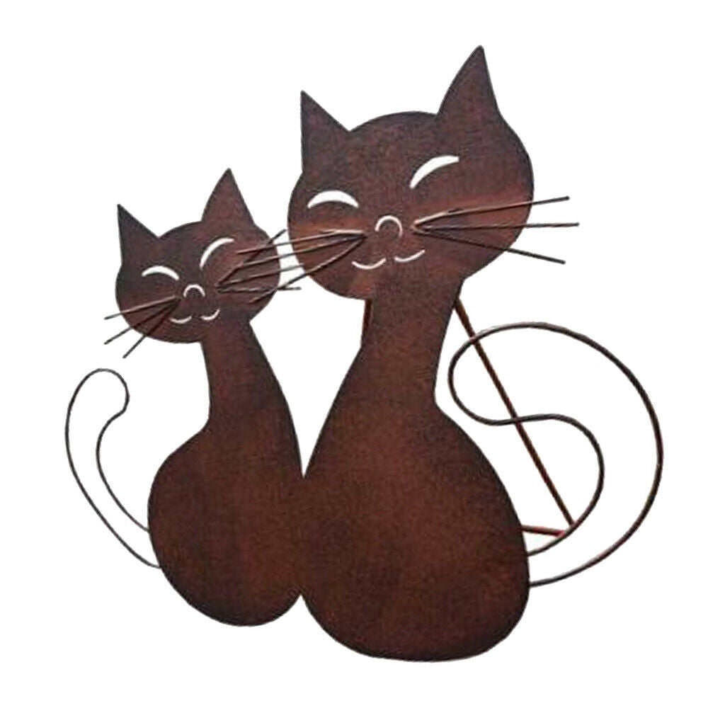 Iron Art Cat Metal Sculpture Spring Handicraft Crafting Furnishing Craft for