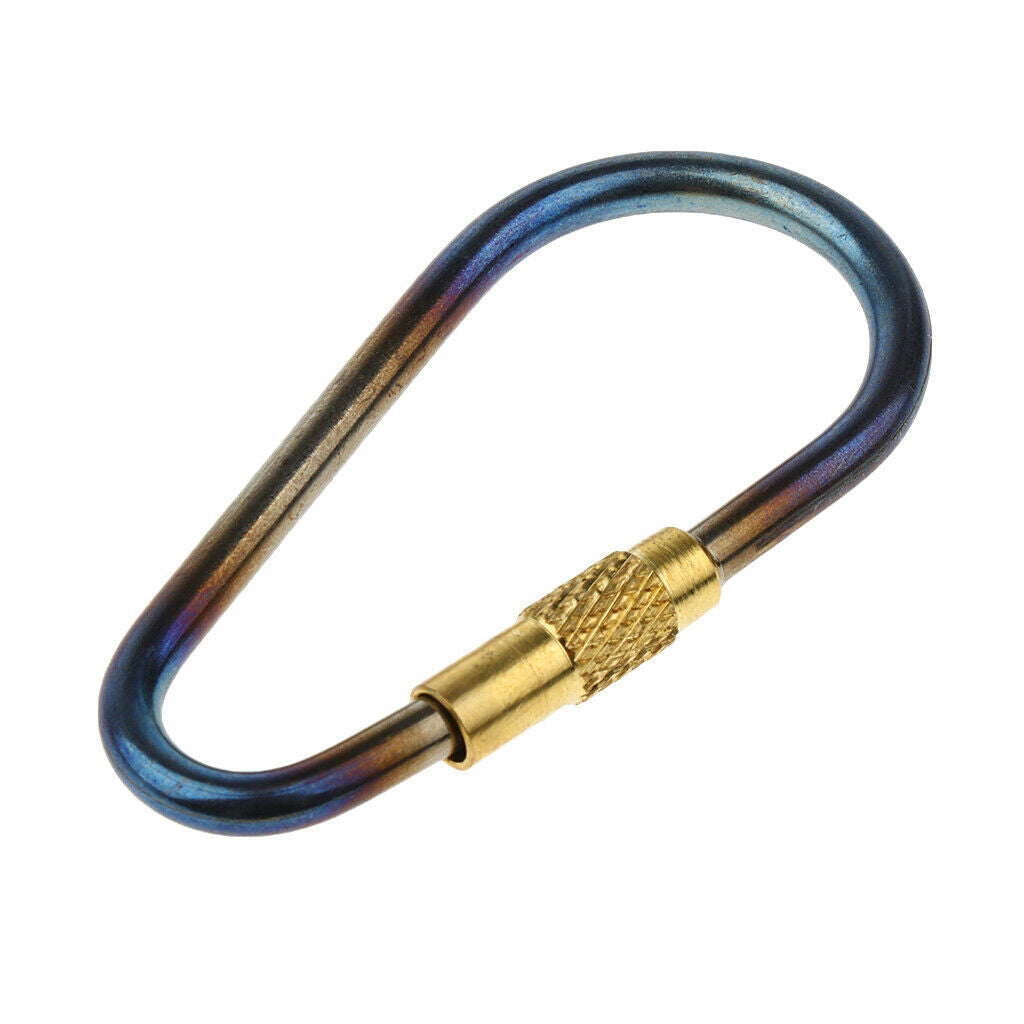 Outdoor Camping Mini Screw Locking Titanium Carabiner Keychain Clip Hooks