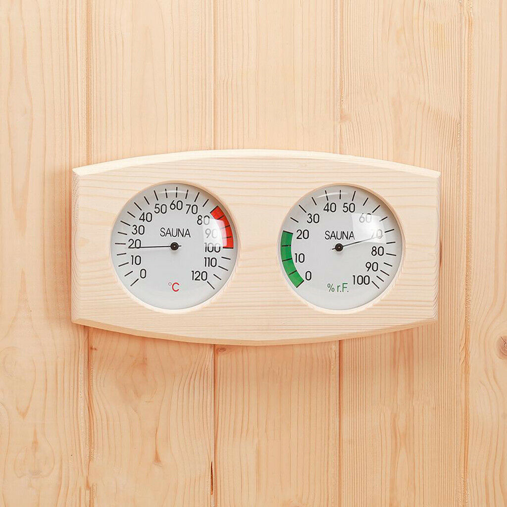 Pine Wood Sauna Thermometer Hygrometer 2-in1 Temp&Humidity Measurement