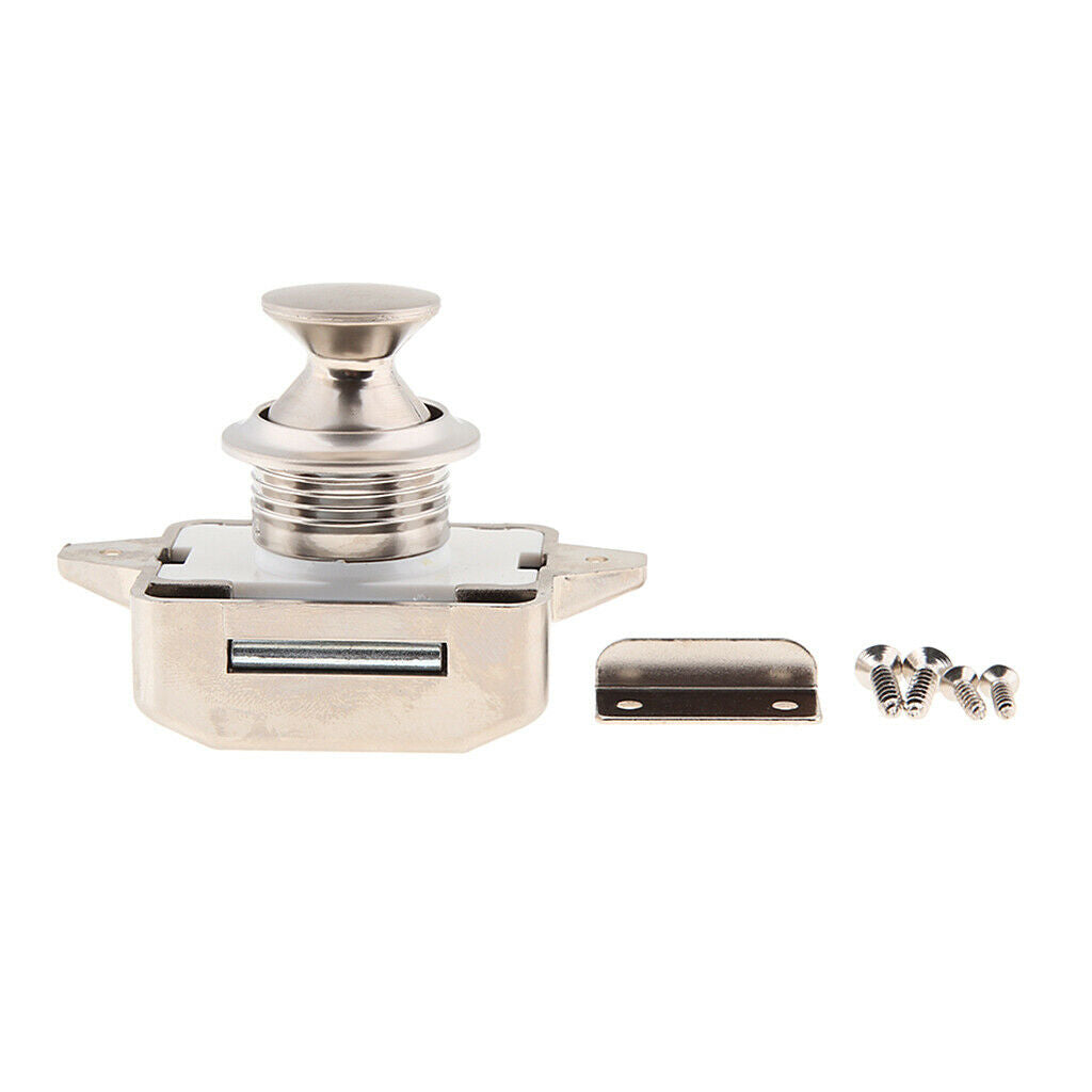 Nickel 11-18mm Cabinet Lock Keyless Push Button Latch for Motorhome Cupboard