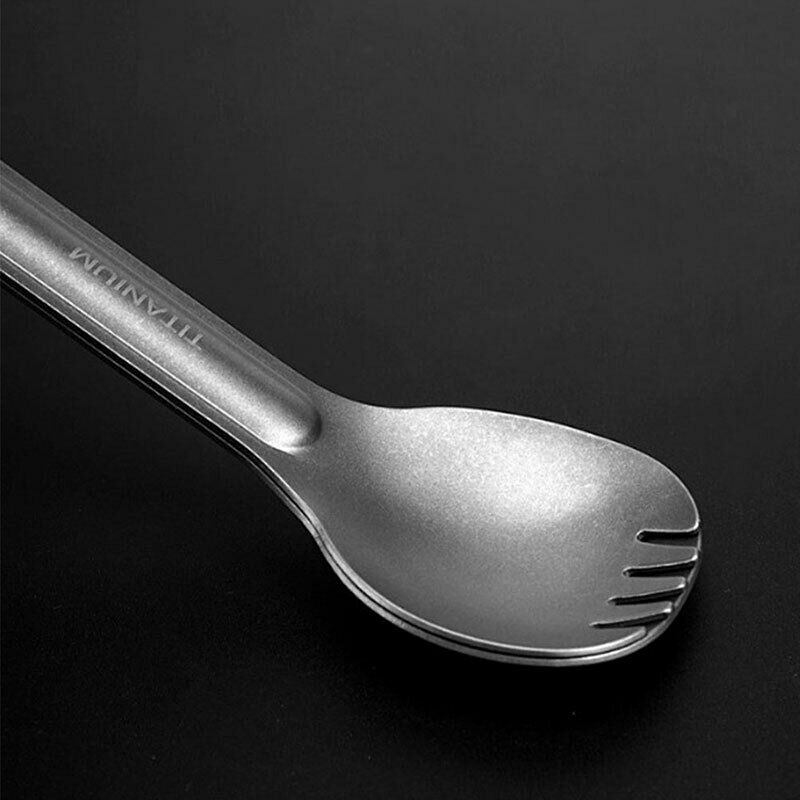 Titanium Fork Long Handle Fork Outdoor Camping Spork Tableware Picnic Fo.l8