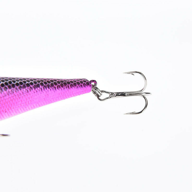 1pc 10cm/9.4g minnow hard fishing lures baits with two wobble floating hoo.l8