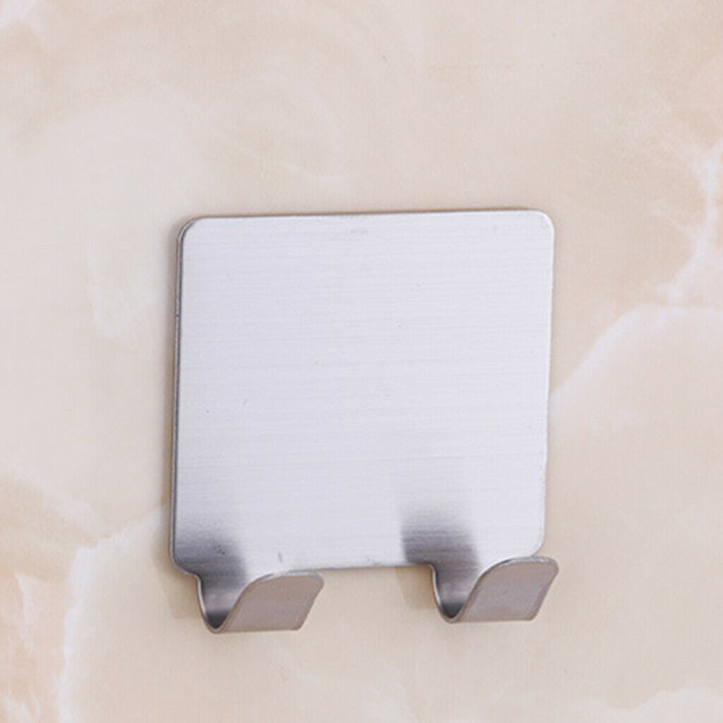 3 Pieces Adhesive Hooks, Heavy Duty Wall Hooks Stainless Steel Waterproof Hanger