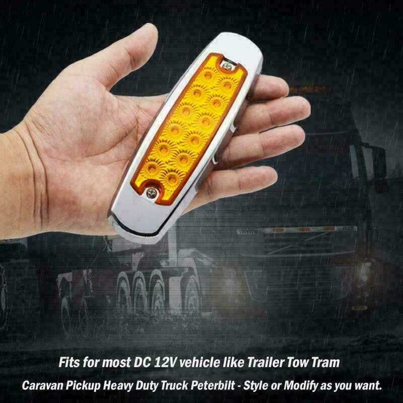 10x 12LED Side Marker Amber Lights for Peterbilt Cab Sleeper Freightliner Truck