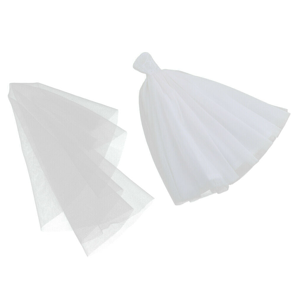 Luxury Wedding Dress Layer  Strapless A-line Bridal Gowns Veil  For 1/6