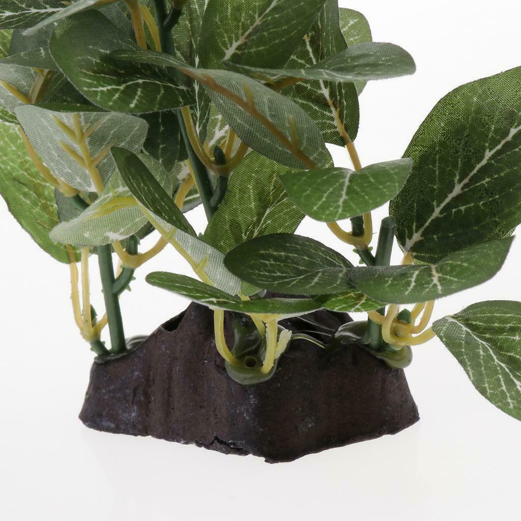 Set of 2 Reptile Lifelike Plastic Plants Aquarium Water Grass For Reptile