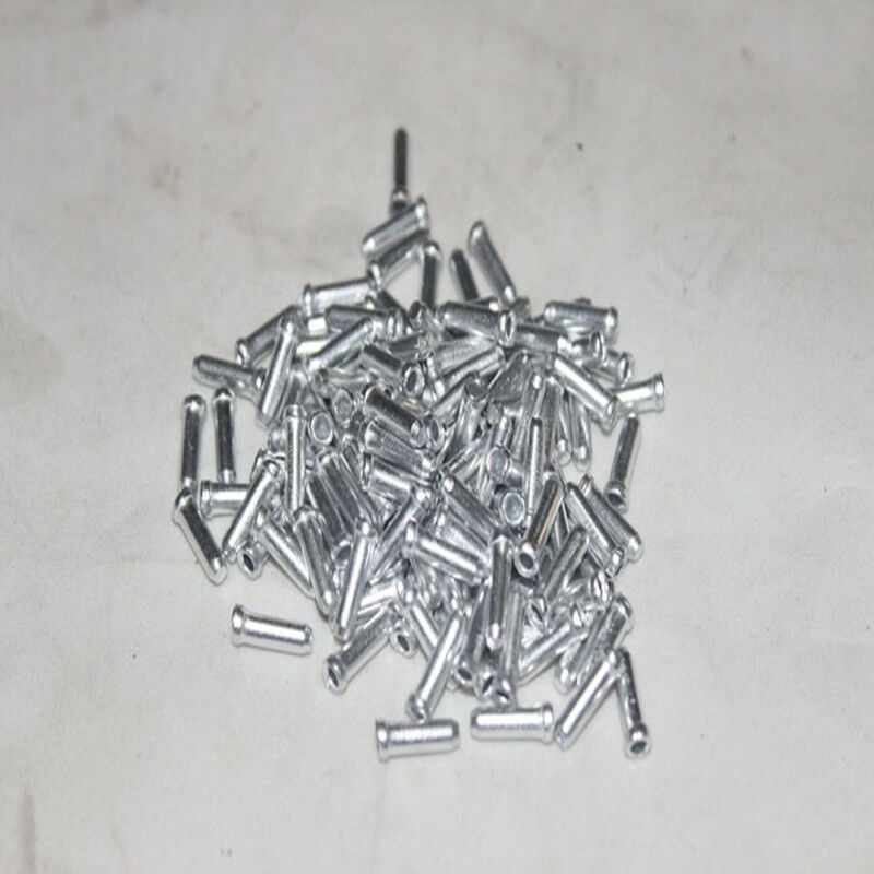 100X Bike Crimps Ferrules Tips Bicycle Shifter Brake Gear Inner Cable Ends Caps