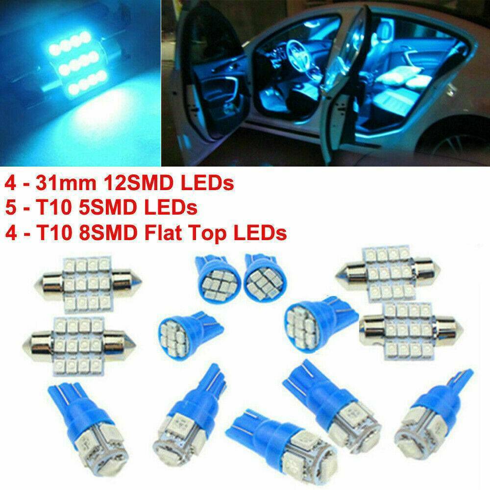 13pc Car Interior LED Lights For Dome License Plate Lamp 12V Car Accessories Kit