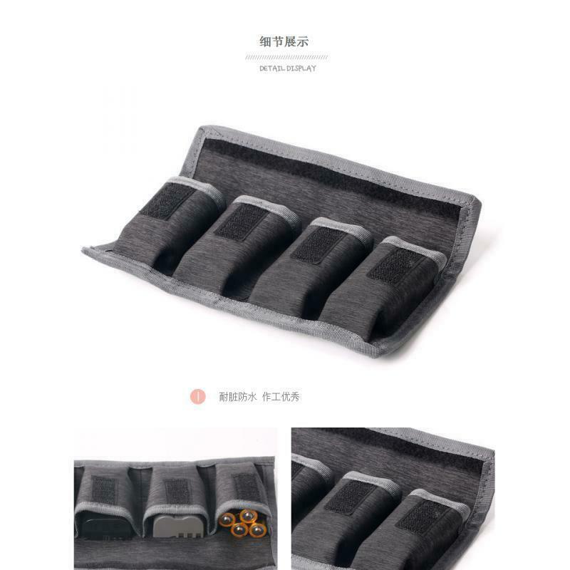 Nylon DSLR Battery Bag Holder Case Storage with 4 Pocket For AA/AAA Battery and