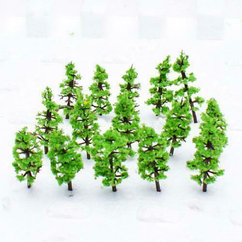 110x Green Mini Fir Trees Trains Micro Landscape SCENERY Layout HO N Z Gauge
