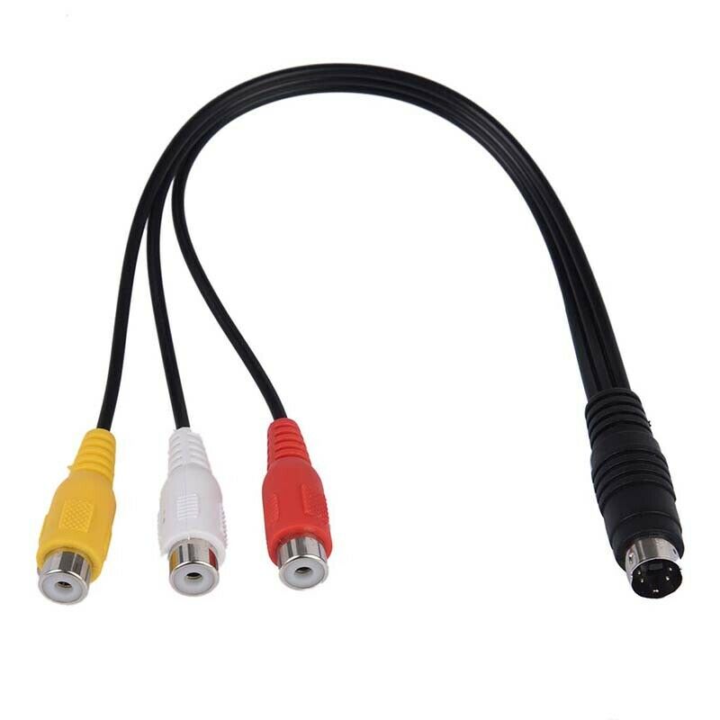 4 Pin S-Video to 3 RCA Female TV Adapter Laptop Cable D7I7I7