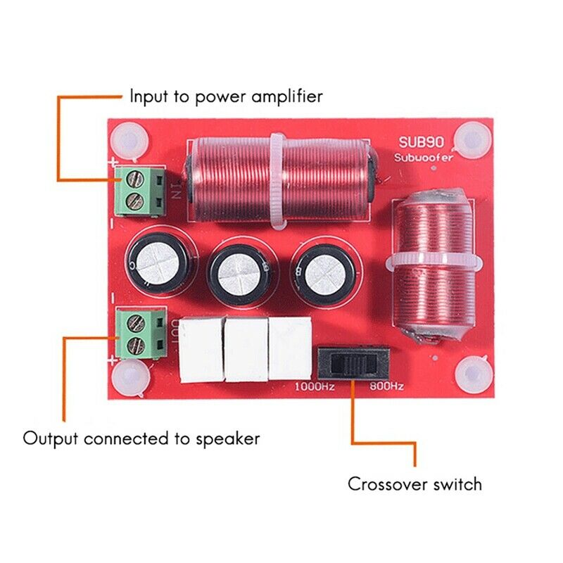 120W Subwoofer Crossover Professional Bass Frequency Divider for 4-8 Inch SpW7D2