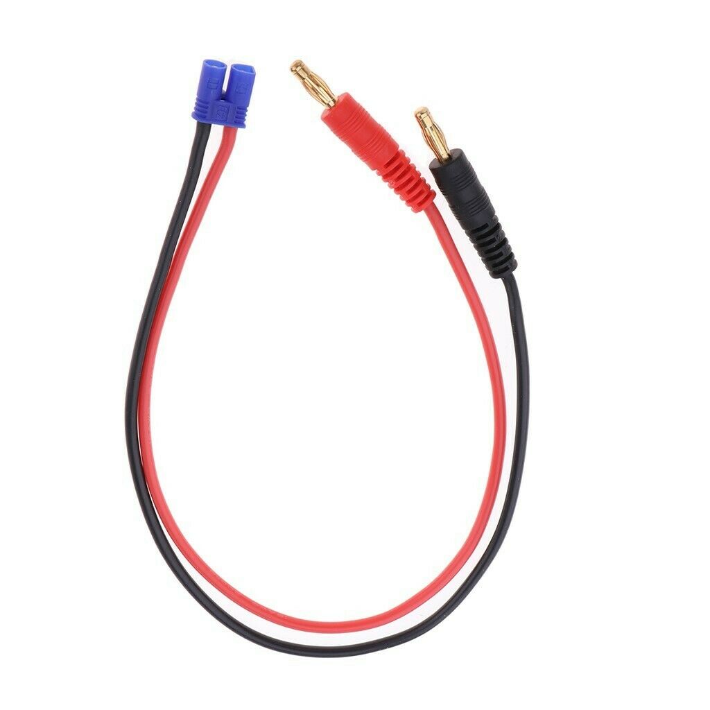 3Pcs 4mm Banana Plug Connector to Male EC2 RC Charge Cable 16AWG 35cm