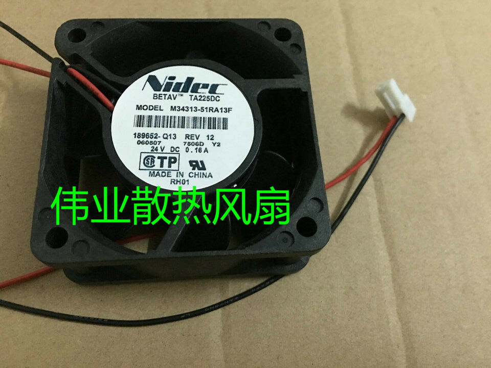 For NIDEC TA225DC M34313-51RA13F fan 24V 0.16A 60*60*25mm 2pin