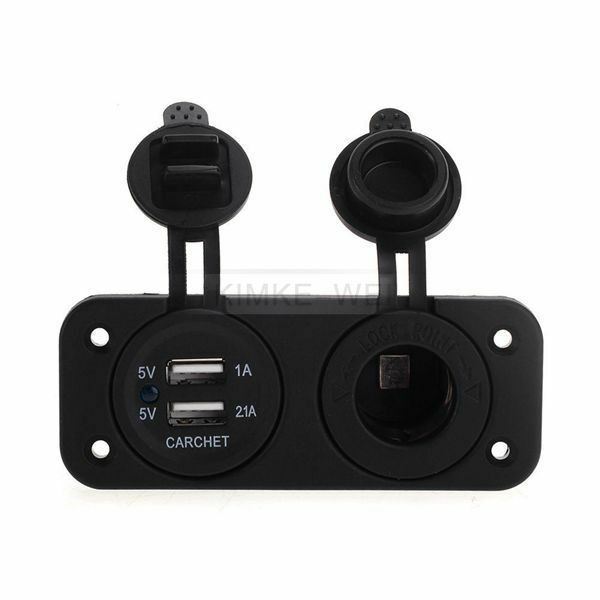 Car Auto Dual USB Adapter Cigarette Lighter Charger Socket 12V Waterproof