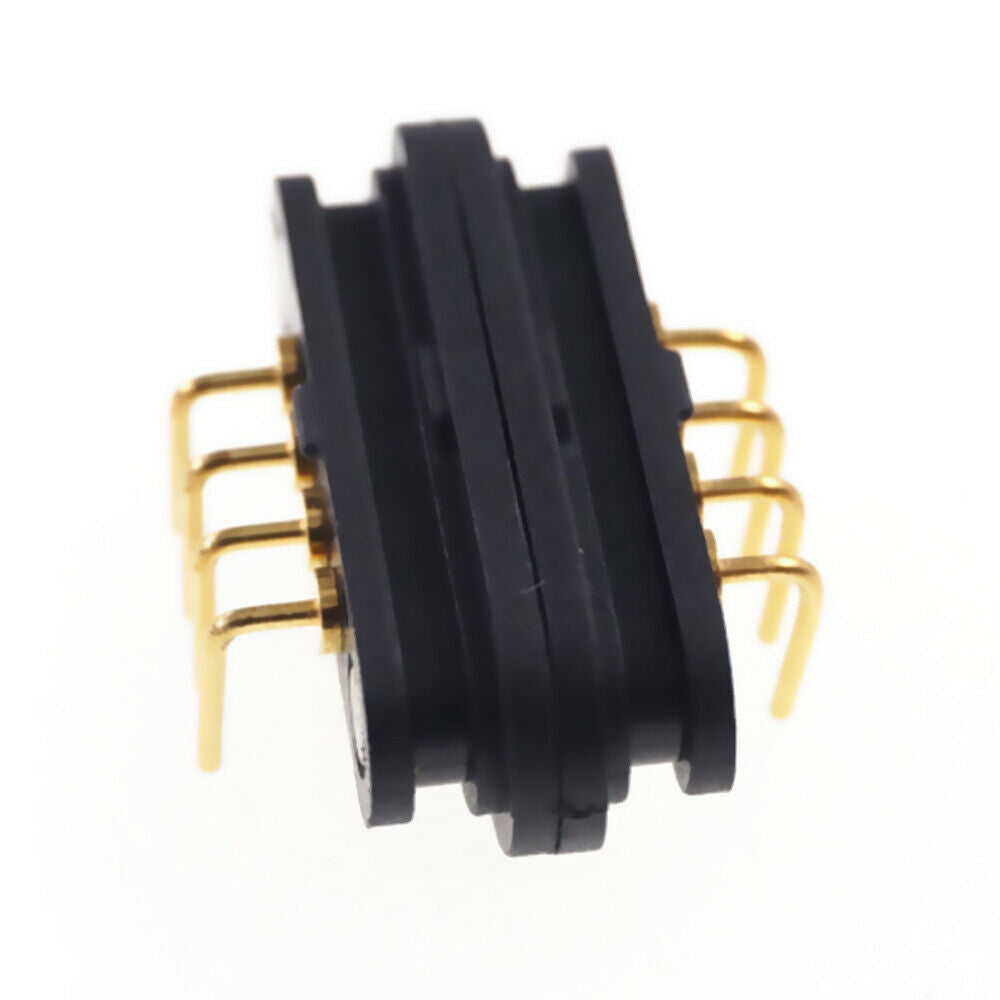 5 Pairs Spring-Loaded Magnetic Pogo Pin Connector 4 Pin Pitch 2.5mm Angled Probe