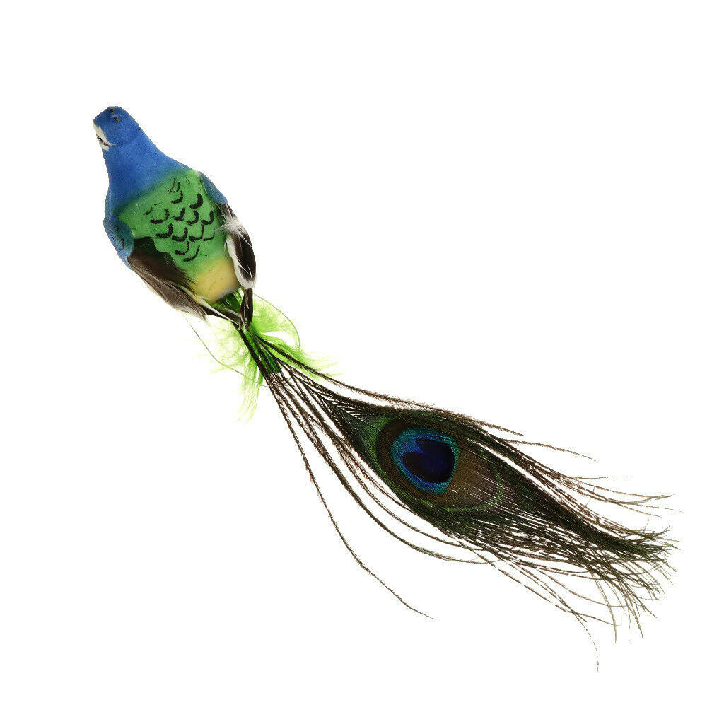 Set of 1 Feathered Artificial Peacock Garden Art Decor Tree Decoration