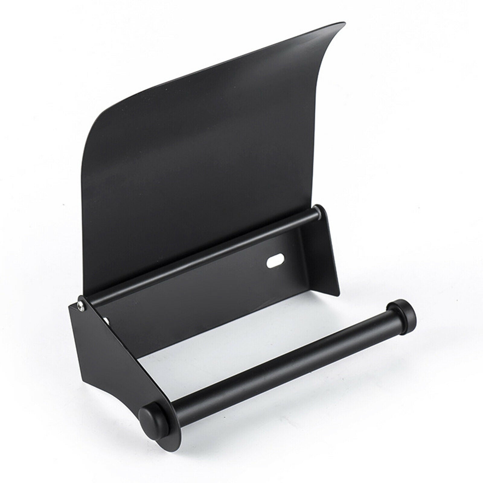 Stainless Black Toilet Roll Paper Holder Tissue Shelf Single Roll