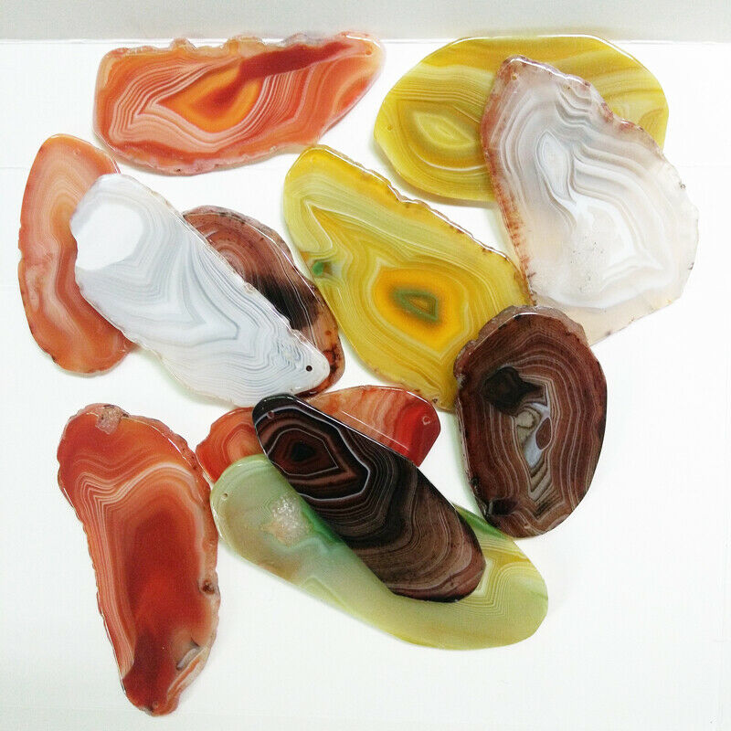 5 Lot Agate Slices Geode Polished Slab Quartz Wholesale Randomly Picked 7.5cm